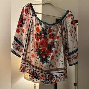 Charlotte Russe off the Shoulder Floral Top